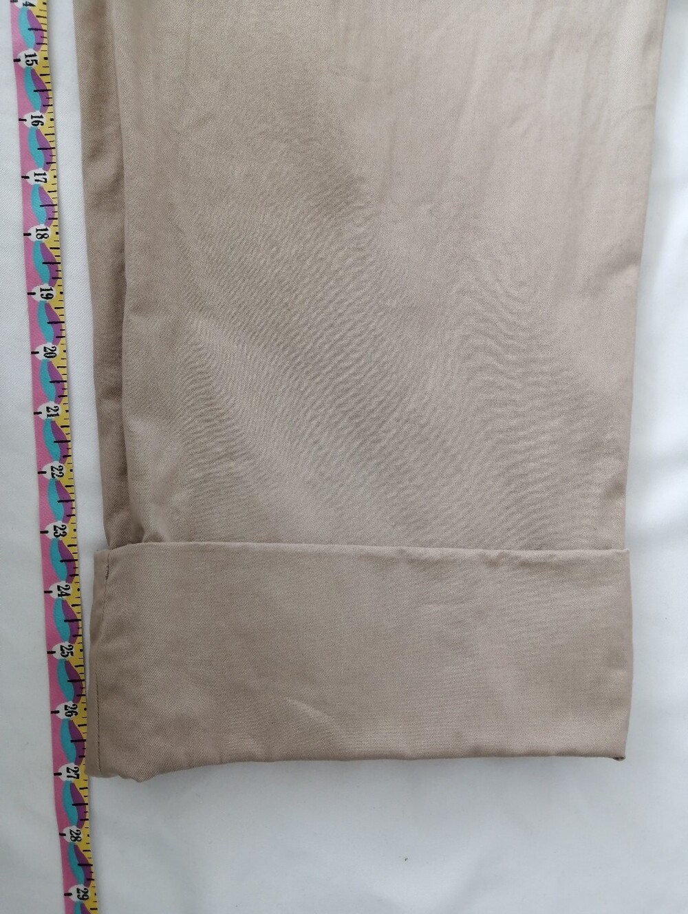 Club Monaco Cuffed Chino Pleated Wide Leg Pants Khaki Camel Size 8 - Picture 15 of 16